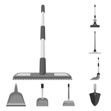 Ayrı bir alet ve paspas sembolü. Stok için araç ve ev vektör simgesi koleksiyonu.