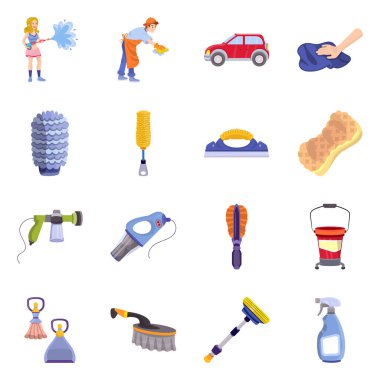 Temiz ve araba yıkama sembolü olan izole bir nesne. Temiz ve bakımlı hisse senedi vektör çizimi.