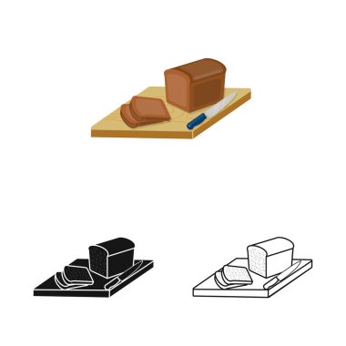 Ekmek ve tahta logosu ayrı bir nesne. Stok için ekmek ve ağaç vektör simgesi koleksiyonu.
