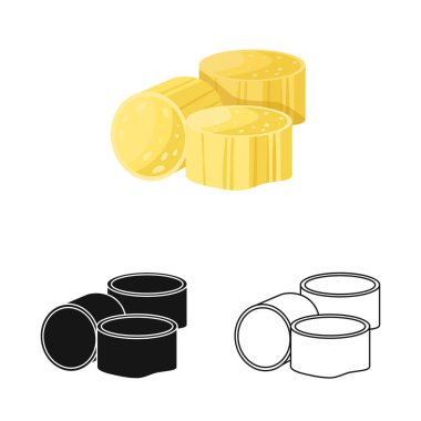 Kahverengi ve şeker izole bir nesne. Kahverengi ve küp vektör illüstrasyonunun koleksiyonu.