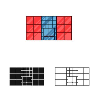 Market ve market logosunun vektör çizimi. Mağaza ve mimari stok vektör illüstrasyonu koleksiyonu.