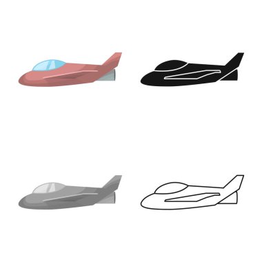 Uçak ve hava sembolünün vektör çizimi. Uçak ve jet stok vektör çizimi.