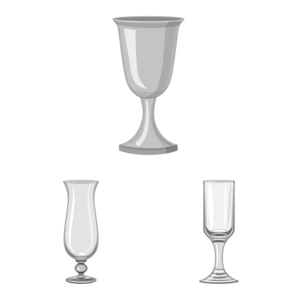 Vektor-Illustration von Kapazität und Glaszeichen. Satz von Kapazitäten und Restaurant Lager Vektor Illustration. — Stockvektor