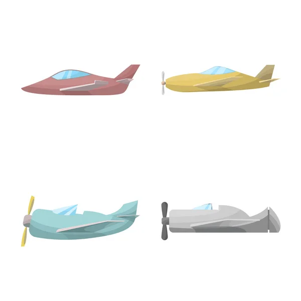 Diseño vectorial de aeronaves y logotipo comercial. Conjunto de ilustración vectorial aeronáutica y aérea . — Vector de stock