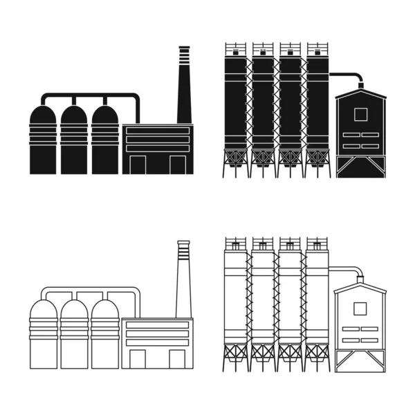 Progettazione vettoriale della produzione e segno della struttura. Raccolta di stock di produzione e tecnologia simbolo per il web . — Vettoriale Stock