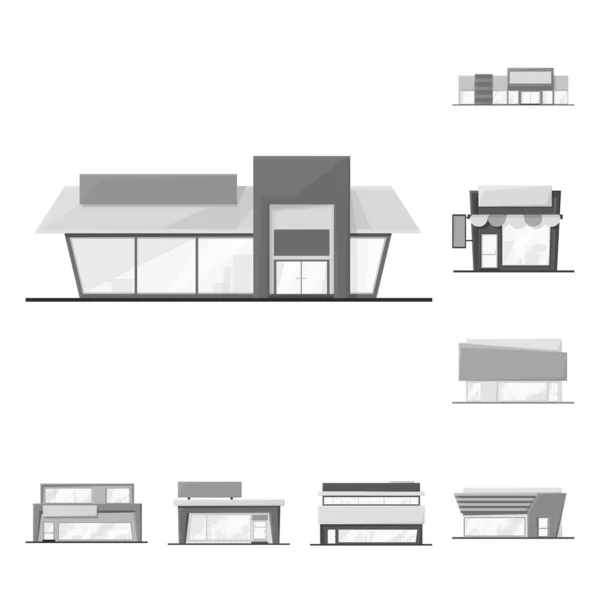 Ilustração vetorial de mercearia e sinal de negócios. Coleção de supermercado e símbolo de estoque de construção para web . —  Vetores de Stock