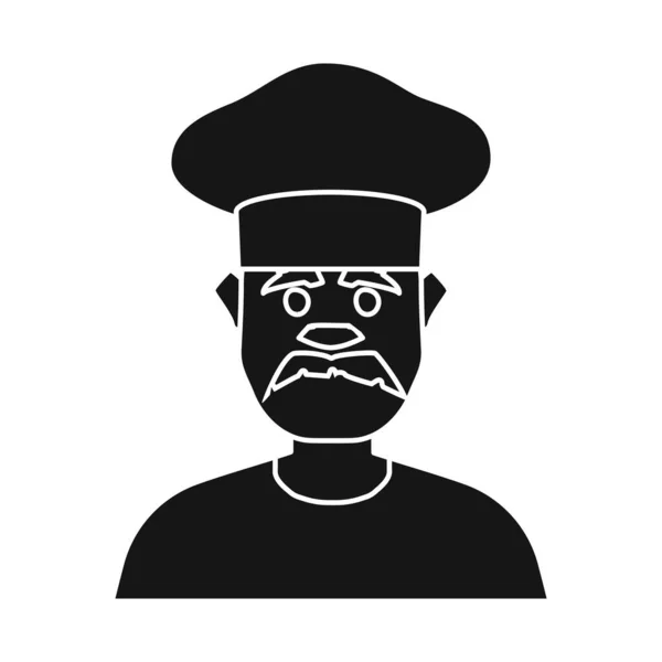 Ilustración vectorial de sombrero e icono de cocinero. Colección de sombrero y hombre símbolo de stock para la web . — Vector de stock