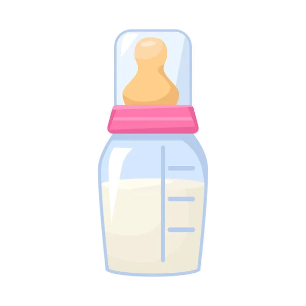 Isolated object of nipple and bottle symbol. Graphic of nipple and milk stock symbol for web. — 스톡 벡터