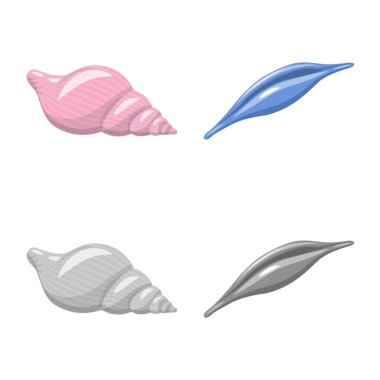 Hayvan ve dekorasyon simge vektör Illustration. Hisse senedi için hayvan ve okyanus vektör simge kümesi.