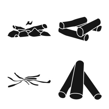 Kaba ve ormancılık ikonunun vektör çizimi. Ağ için kaba ve doğa sembolü koleksiyonu.