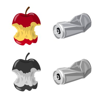Çöp ve önemsiz Logo vektör Illustration. Çöp ve atık stok vektör çizim koleksiyonu.