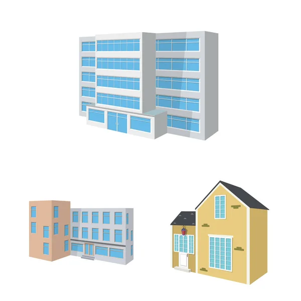 Vektorový návrh ikony budovy a domova. Ukázka stavebního a stavebního vektorového vektoru. — Stockový vektor