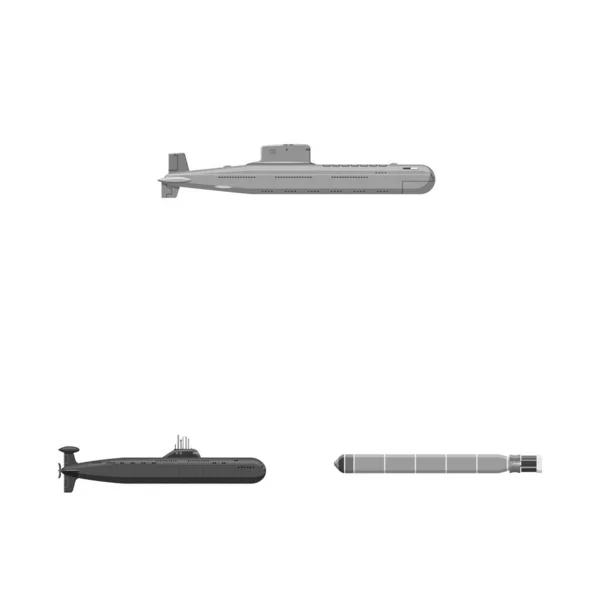 Enskilt föremål för armén och djup logotyp. Insamling av armé och kärnvapenvektor ikon för lager. — Stock vektor