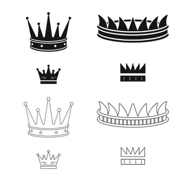 Vector design of medieval and nobility logo. Set of medieval and monarchy stock symbol for web. — Stock Vector