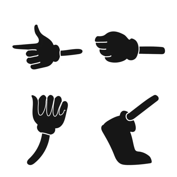 Vector illustration of gestures and information symbol. Set of gestures and animation stock symbol for web. — Stock Vector