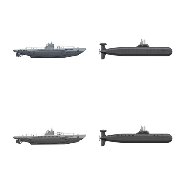 Projeto vetorial de guerra e sinal de navio. Coleção de guerra e símbolo de estoque de frota de web . —  Vetores de Stock