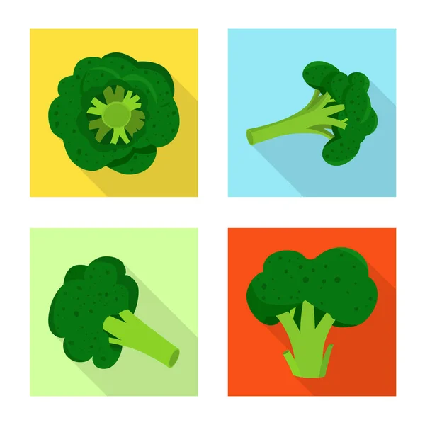 Vector design of eating and diet logo. Set of eating and vegetarian stock vector illustration. — ストックベクタ