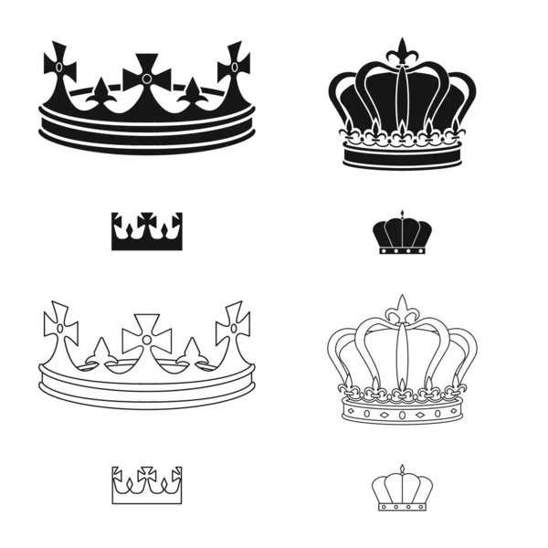 Векторная иллюстрация средневекового и дворянского логотипа. Коллекция векторных иллюстраций средневековья и монархии . — стоковый вектор