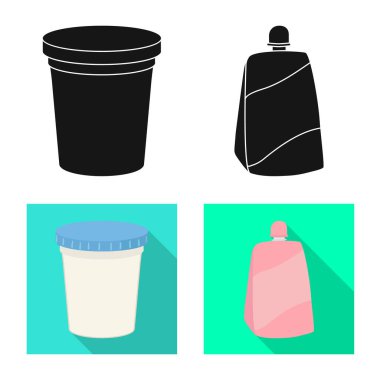 Organik ve laktoz logosu vektör tasarımı. Stok için organik ve çiftlik vektör simgesi kümesi.