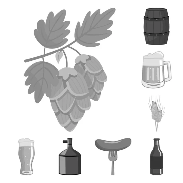 Diseño vectorial de restaurante y oktoberfest icono. Set de restaurante e icono de vector cervecero para stock . — Archivo Imágenes Vectoriales