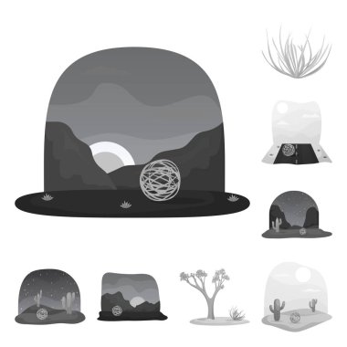 Kırsal ve otlak ikonunun izole nesnesi. Ağ için kırsal ve doğa sembolü kümesi.