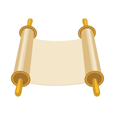 Parşömen ve parşömen sembolünün vektör çizimi. Web için parşömen ve İncil hisse senedi sembollerinin grafiği.