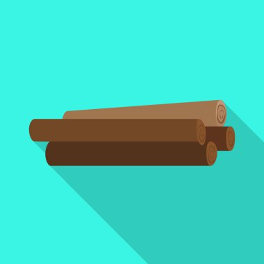 Kütük ve meşe logosunun vektör çizimi. Günlük kaydı koleksiyonu ve ağ için istiflenmiş hisse senedi sembolü.