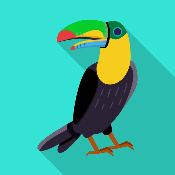 Illustrazione vettoriale del segno del tucano e dell'uccello. Raccolta di tucano e giungla stock simbolo per il web . — Vettoriale Stock