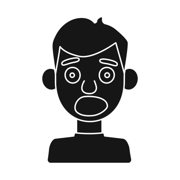 Ilustração vetorial de cara e logotipo do medo. Conjunto de cara e grito símbolo de estoque para web . — Vetor de Stock