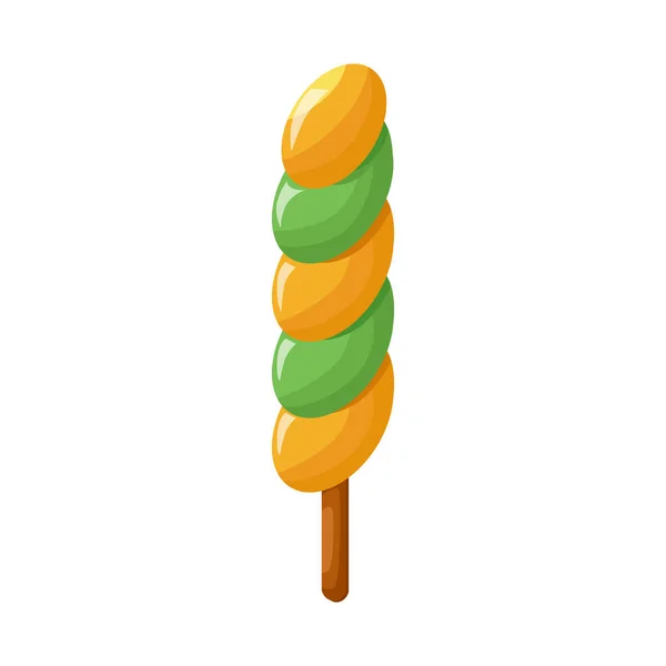 Geïsoleerd object van lolly en geel logo. Grafiek van lolly en spiraal voorraad vector illustratie. — Stockvector