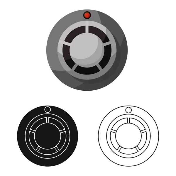 Isoliertes Objekt von Melder und Rauchzeichen. Sammlung von Detektor- und Sensorstockvektorabbildungen. — Stockvektor