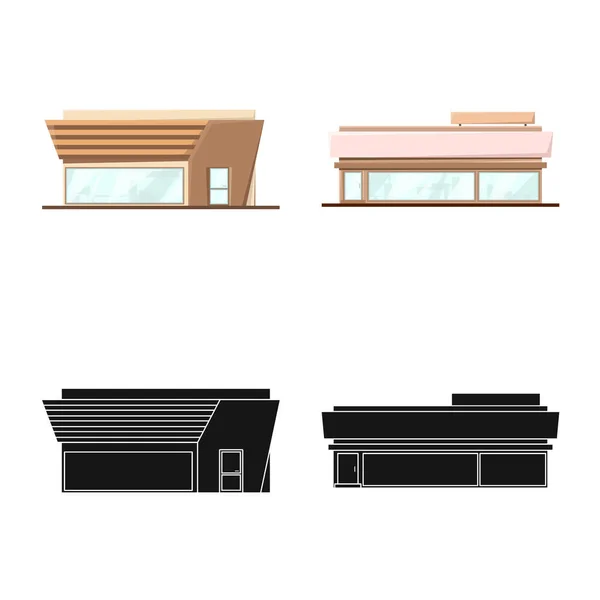Isolerat objekt av Boutique och konstruktions skylt. Samling av Boutique och stadsbilden Stock Vector illustration. — Stock vektor