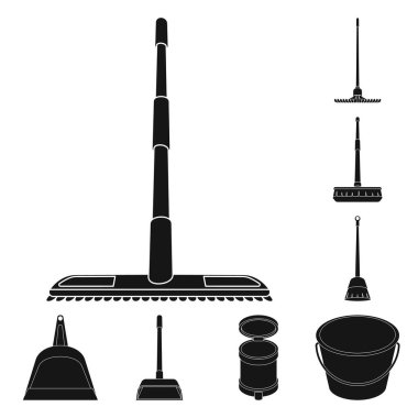 Vektör tasarım hizmet ve çamaşır logosu. Hisse senedi için servis ve ev işi vektör simgesi koleksiyonu.