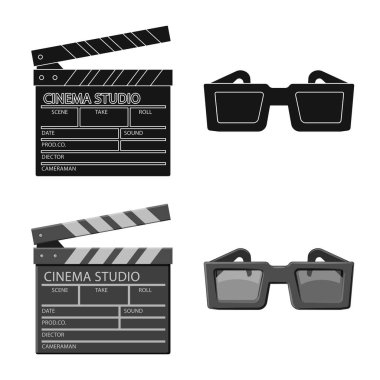 Televizyon ve filme simge vektör tasarımı. Televizyon ve hisse senedi vektör çizim ile ilgilenen koleksiyonu.