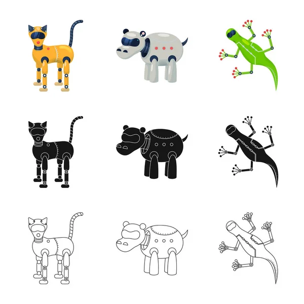 Design vettoriale del giocattolo e logo scientifico. Raccolta di icone vettoriali giocattolo e giocattolo per magazzino . — Vettoriale Stock