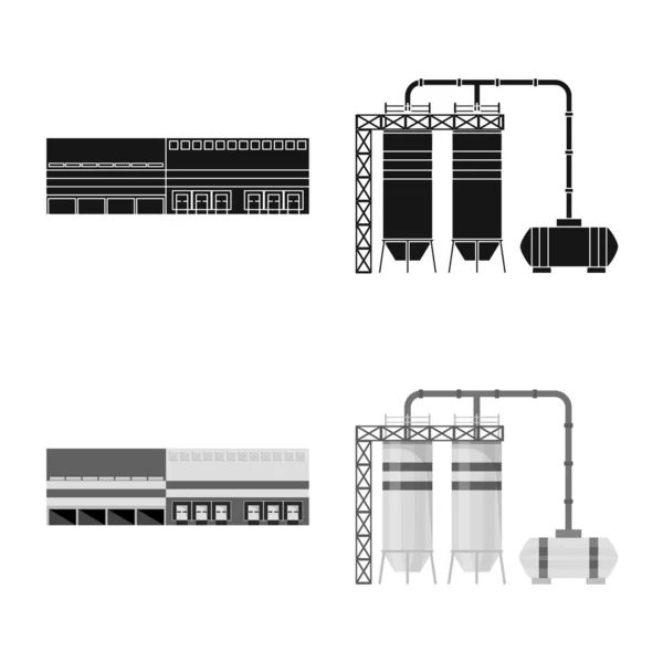 ベクトル生産および構造記号のイラスト。生産と在庫の技術ベクトル アイコンのセット. — ストックベクタ