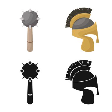 Eski ve kültür logosunun yalıtılmış nesnesi. Stok için eski ve rönesans vektör simgesinin toplanması.