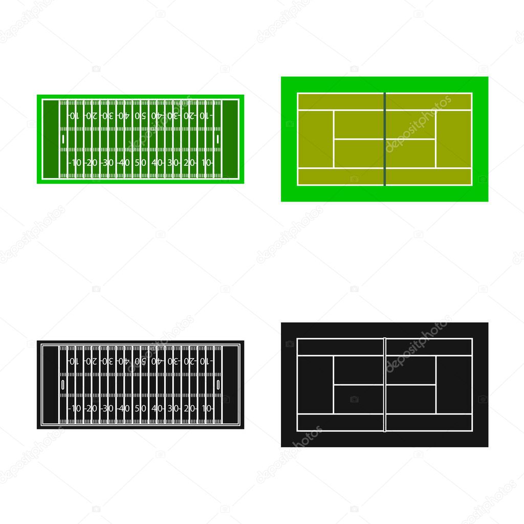 Vector design of scheme and construction sign. Set of scheme and bullring stock symbol for web.
