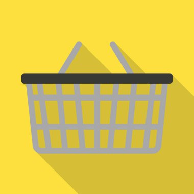 Sepet ve depo logosunun izole nesnesi. Ağ için ağ ögesi ve plastik borsa sembolü.