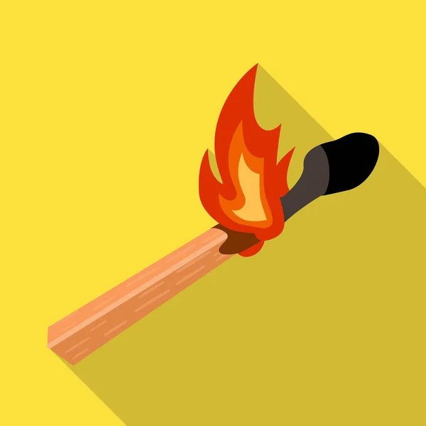 Ilustración vectorial del fósforo y el símbolo del fósforo. Elemento web de matchstick e ilustración de vector de stock de fuego . — Archivo Imágenes Vectoriales