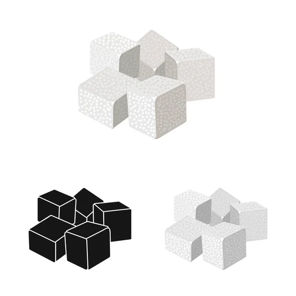 Objeto isolado de cubo e logotipo da cana. Elemento Web de cubo e ícone de vetor de açúcar para estoque . —  Vetores de Stock