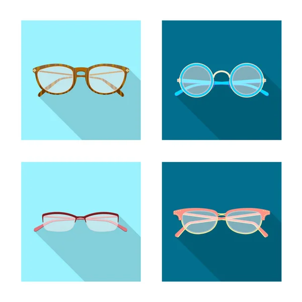 Objeto aislado de gafas e icono de marco. Conjunto de gafas y accesorio icono vectorial para stock . — Archivo Imágenes Vectoriales