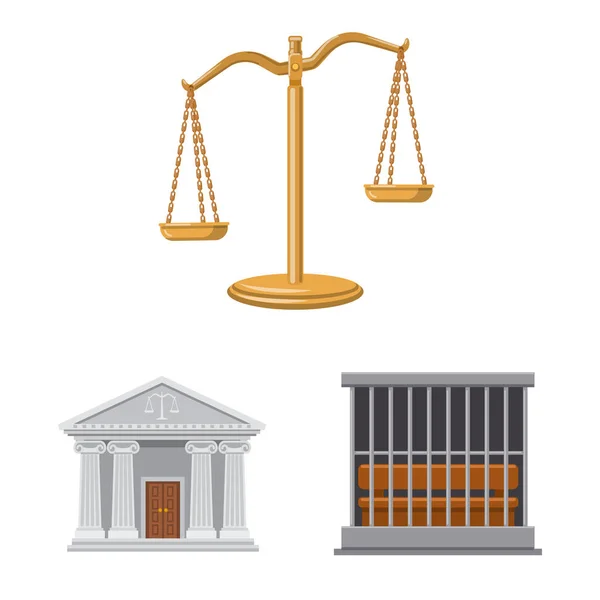 Vector design of law and lawyer sign. Collection of law and justice vector icon for stock. — Stock Vector