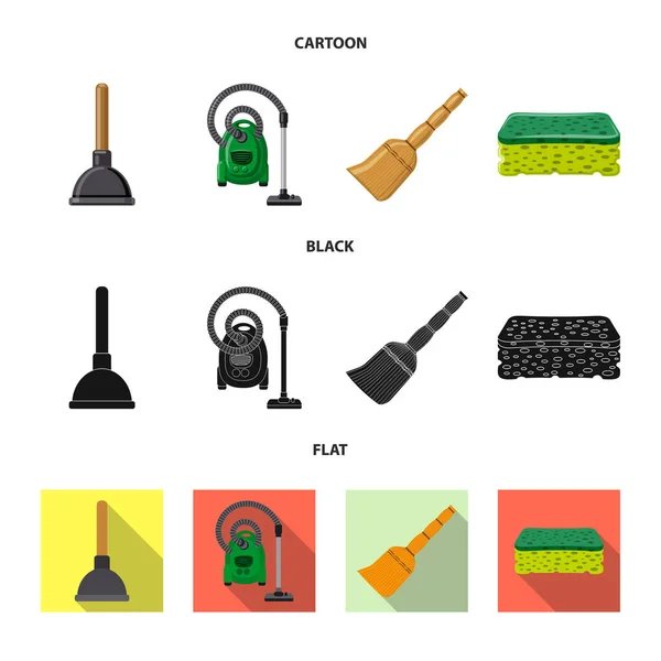Векторная иллюстрация логотипа уборки и сервиса. Коллекция иконки для уборки и домашнего хозяйства . — стоковый вектор