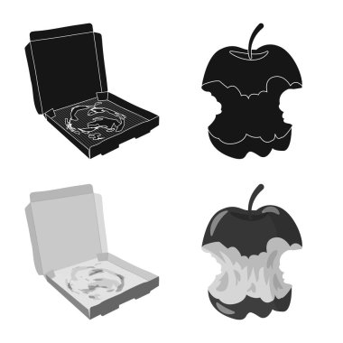 Çöp ve önemsiz simge izole nesne. Stok için çöp ve atık vektör simgesi seti.