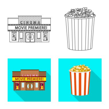 Televizyon ve işareti filme vektör çizimi. Televizyon ve hisse senedi vektör çizim ile ilgilenen koleksiyonu.