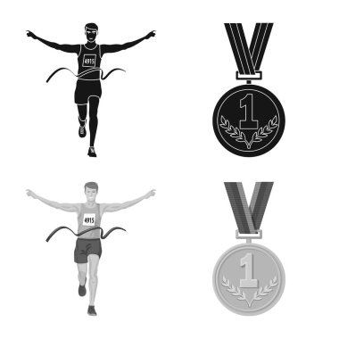 Spor ve kazanan logo vektör Illustration. Spor ve fitness hisse senedi simgesi web için kümesi.