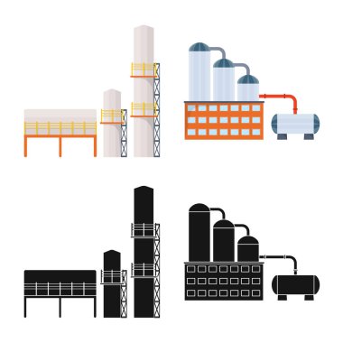 Üretim ve yapısı simge vektör Illustration. Üretim ve stok için teknoloji vektör simge kümesi.