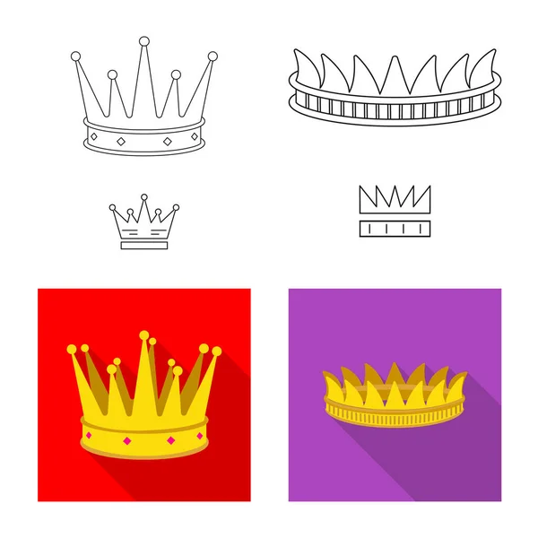 Objeto isolado do logotipo medieval e da nobreza. Coleção de ilustração vetorial medieval e monárquica . — Vetor de Stock