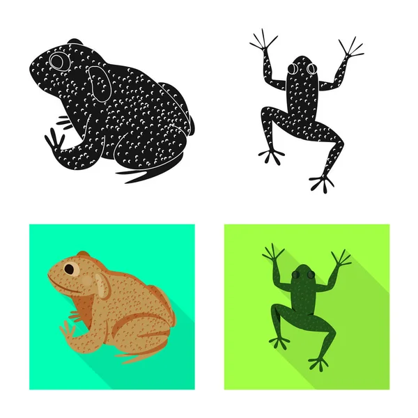 野生动物和沼泽标志的矢量设计。一套野生动物和爬行动物的股票符号为网络. — 图库矢量图片